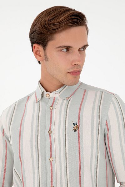 U.S. Polo Assn. Cămașă cu mânecă lungă mentă pentru bărbați 50291241-VR090