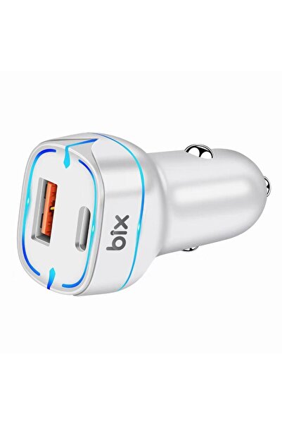 Bix Bx-ccp36wt 36w Qc 3.0 Usb Pd Araç Içi Hızlı Şarj Adaptörü Beyaz