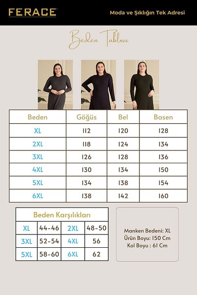 Ferace Γυναικείο φόρεμα Mother Hijab Nergiz Jacquard Plus Size