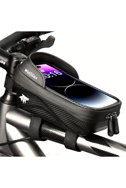 Choice حقيبة إطار الدراجة الأمامية من وولفليست، سوداء اللون، مزودة بشاشة لمس ...