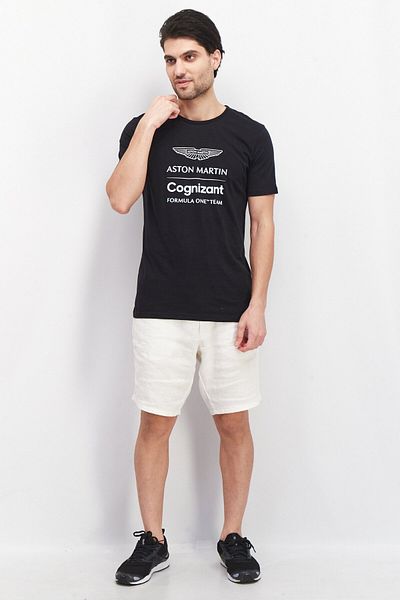 Aston Martin Men Crew Neck Short Sleeve Graphic Print T-shirt, Black