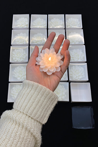 ZEYMERADE Hediyelik Lotus Mum, Düğün Nikah Nişan Söz Doğum Sünnet Kına Bride ...