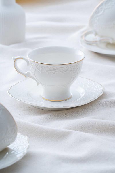 ACAR Angela Gold Teacup Set for 6 People - 220 ml