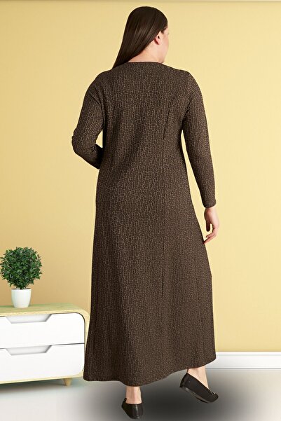 Ferace Γυναικείο φόρεμα Mother Hijab Nergiz Jacquard Plus Size