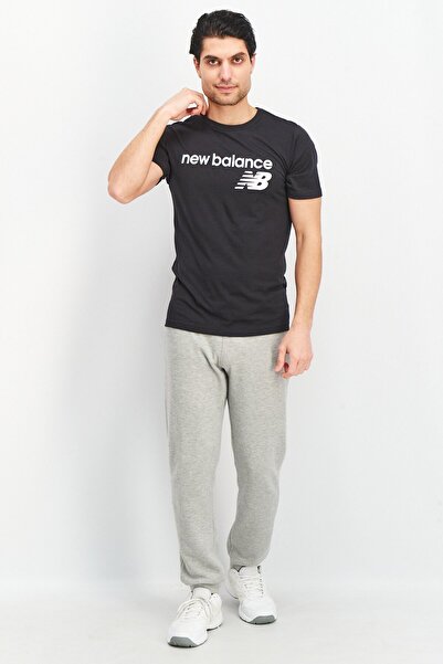 New Balance Men Regular Fit Short Sleeves Logo Tee, Black