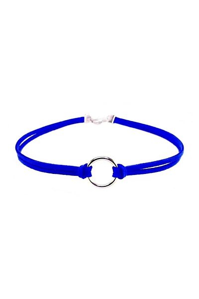 Bijustore Parliament Blue Women's Suede Round Choker