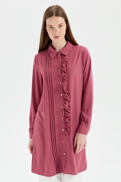 Esswaap Dried Rose Ruffle Detailed Tunic