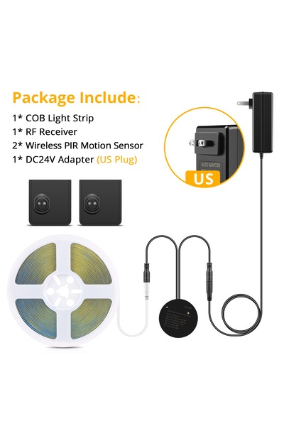 Choice17 10M Kit Warm White USA Power Plug LED Stairs Night Light 5M 10M Port...