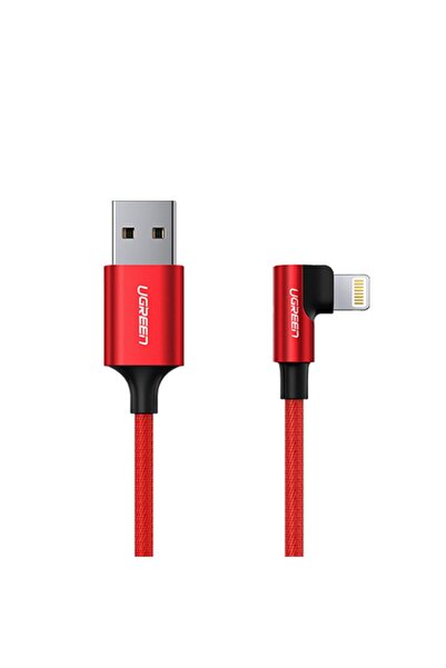 Ugreen 90 Derece Açılı Lightning Iphone Şarj Ve Data Kablosu Kırmızı 1 Metre