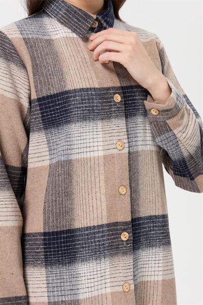 Esswaap Ekose Desenli Tunik Vizon