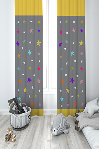 MEKTA HOME ДИТЯЧА ТА ДИТЯЧА КІМНАТА Зірковий візерунок 2-х крил фон завіса