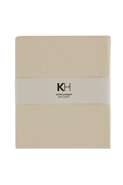 Karaca Home Двоен плосък чаршаф в цвят екрю, 100% памук