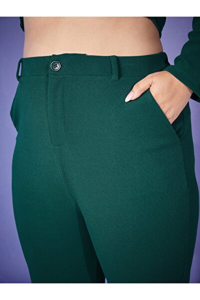 Sassafras By Styli Plus Embellished Peplum Top & Bell Bottom Pants Co-Ords