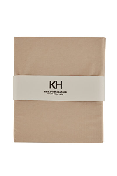 Karaca Home Μπεζ Χρώμα Basic 100% βαμβακερό μονό σεντόνι