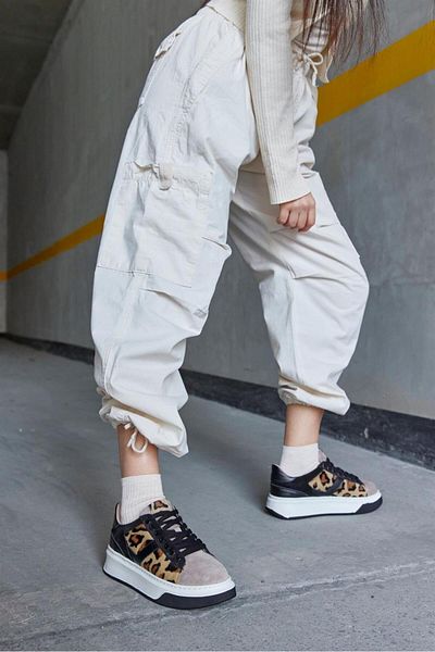 NILUFARR Tyler Leopard Genuine Leather Women's Sneakers