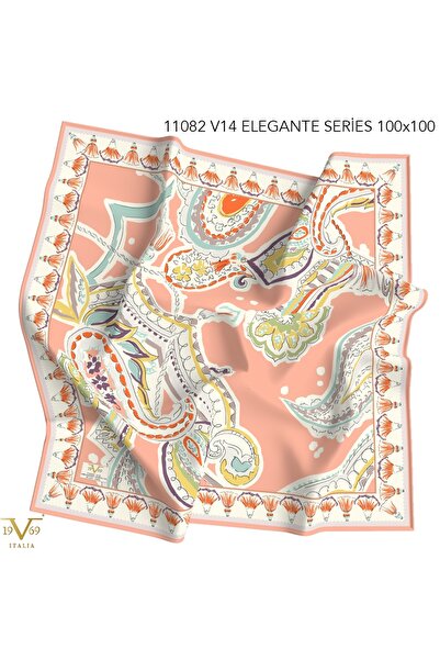 19V69 ITALIA Desenli Liverno Seri Viscon Eşarp Askısı ile Birlikte 100x100 cm