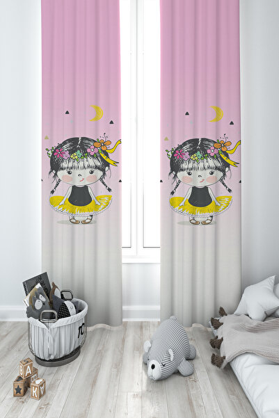 MEKTA HOME CAMERA BEBEUI SI COPII Perdele de fundal cu 2 aripi cu model pentr...