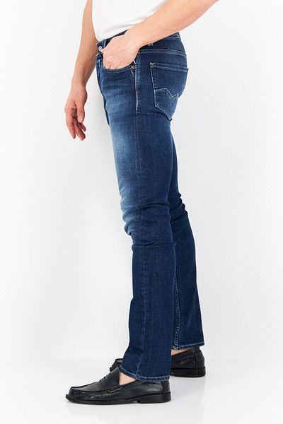 Replay Men Comfort Fit Dark Washed Stretchable Jeans, Dark Blue