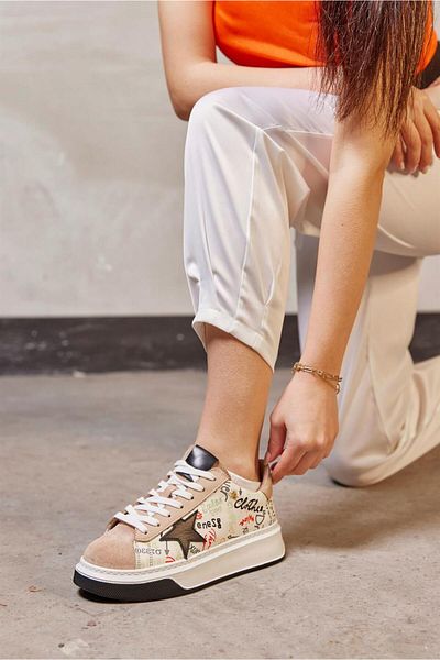 NILUFARR Goose Beige Genuine Suede Women's Sneakers