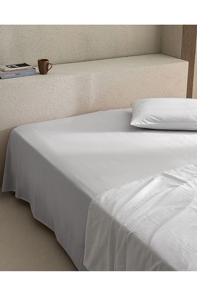 Madame Coco Manon Double 100% Cotton Ranforce Elasticless Sheet - Gray