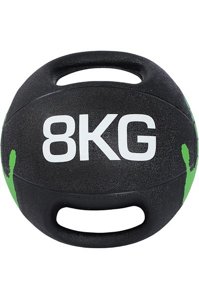 Endless 8 KG (17.6 LB) Medicine Ball with Dual Handle Grip | Black | Rubber | For Core Strength