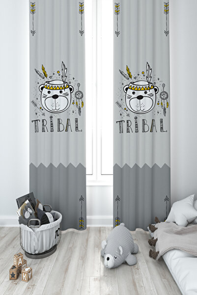 MEKTA HOME ДИТЯЧА ТА ДИТЯЧА КІМНАТА 2-стулкова штора з племінним візерунком