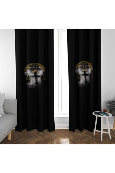 MEKTA HOME Perdeau de fundal pentru sufragerie cu model pentru femei negre im...