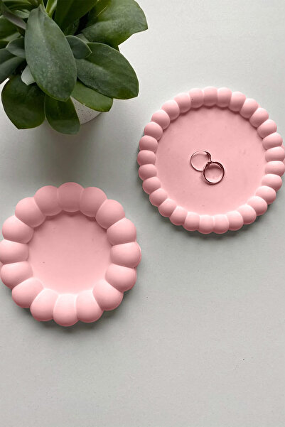 ndukkan طبق مجوهرات من الخرسانة المزخرفة مكون من قطعتين