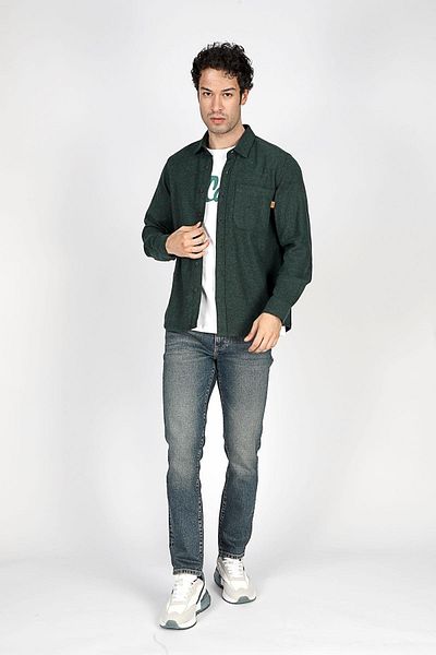 Lee Cooper Harold Men's Woven U.Sleeve Emerald Shirt