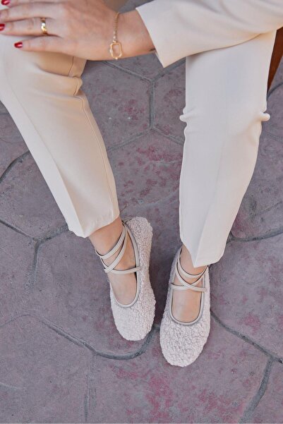 NILUFARR Crema Beige Γνήσιες Δερμάτινες Λούτρινες Μπαλαρίνες