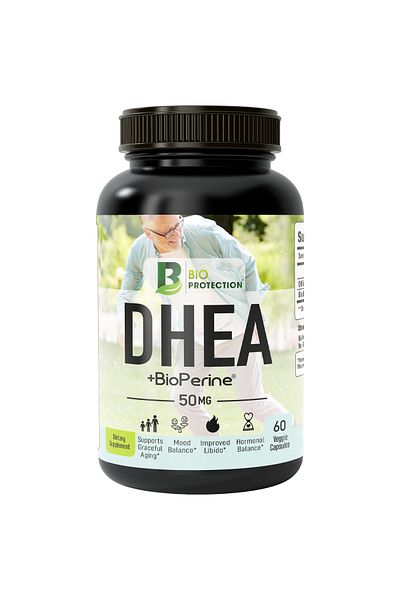 BIO PROTECTION Dhea+Bioperine، 60 كبسولة نباتية، 50 مجم