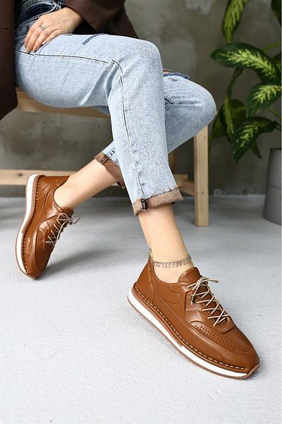 NILUFARR Patrice Tan Genuine Leather Women's Sneakers