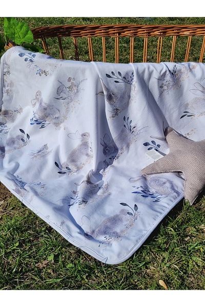 PAMUK HANIM Outlet Product Cotton Double Layer Combed Baby Girl-Boy Swaddle Blanket / Rabbit