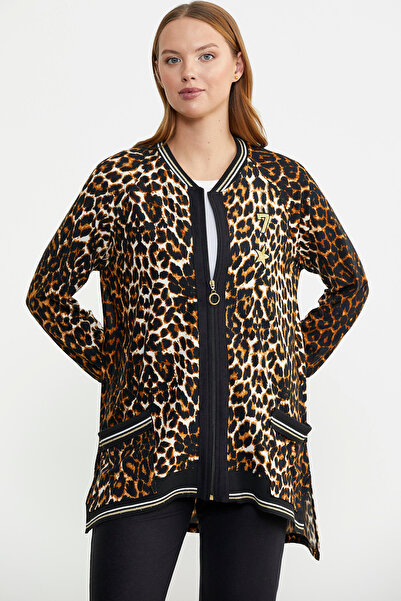 Sementa Brown Leopard Patterned Tunic Set - Pocket Detailed