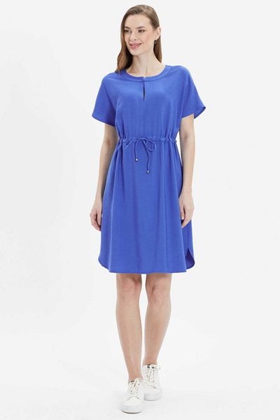 Selen Giyim Gathered Waist Side Oval Slit Dress