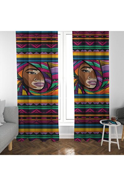 MEKTA HOME Цифрово отпечатан цветен африкански модел с момиче за фон в хола