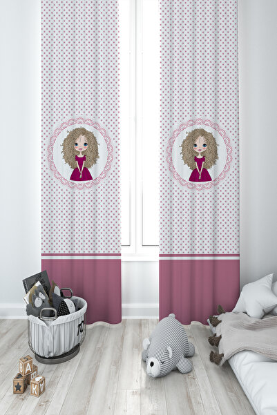 MEKTA HOME CAMERA BEBELOR SI COPIILOR Perdele de fundal cu 2 aripi, prințesă ...