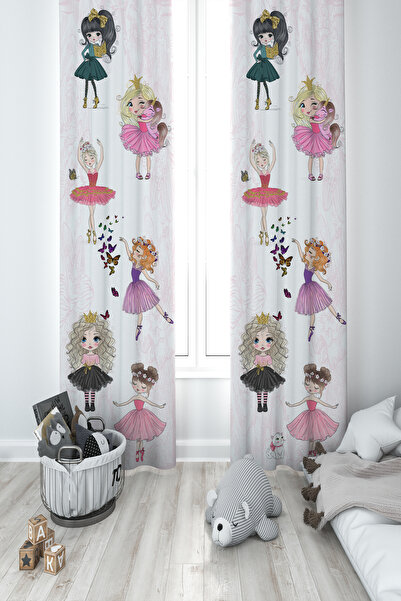 MEKTA HOME غرفة الأطفال والرضع الأميرة بنات ونمط الحجلة 2 أجنحة خلفية الستار