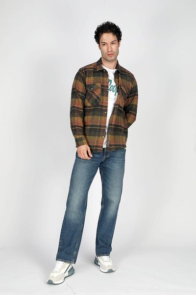 Lee Cooper Men's Woven Shirt - Donas U.Sleeve, Mustard