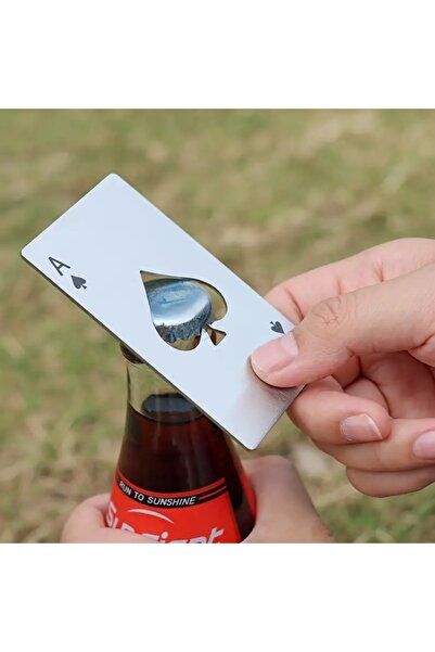 açacak dünyası Stainless Steel Poker Card Bottle Opener 2 Pcs