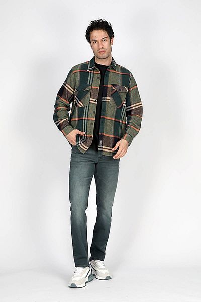 Lee Cooper Мъжка риза Galvin - тъкана, с дълъг ръкав, изумрудено-кафява