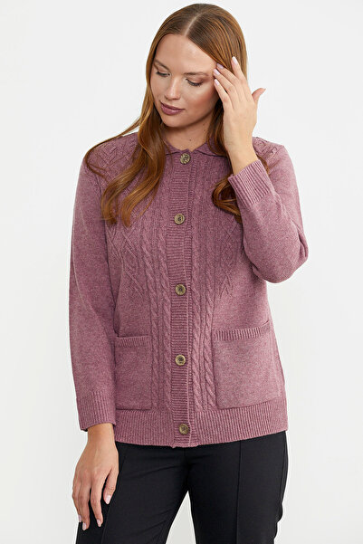 Sementa Rose Wool Pocket Detailed Knitwear Cardigan