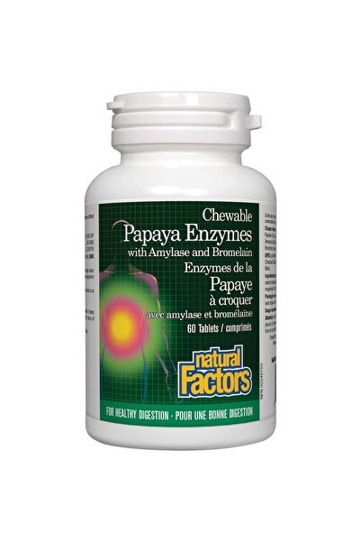 Natural Factors Papaya Enzymes with Amylase & Bromelain, 60 Tablets