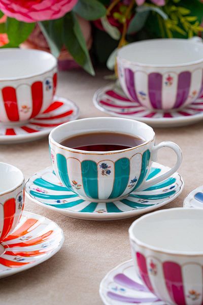 ACAR Marlowe Colorful Teacup Set for 6 People - 220 ml