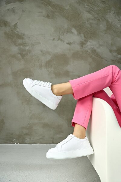 NILUFARR Julia Beyaz Hakiki Deri Kadın Sneaker