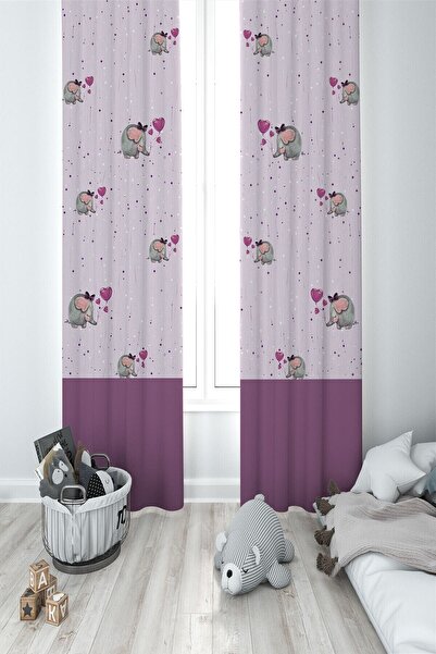 MEKTA HOME Cortina de fundal mov pentru copii și bebeluși 2 aripi Mkt-010