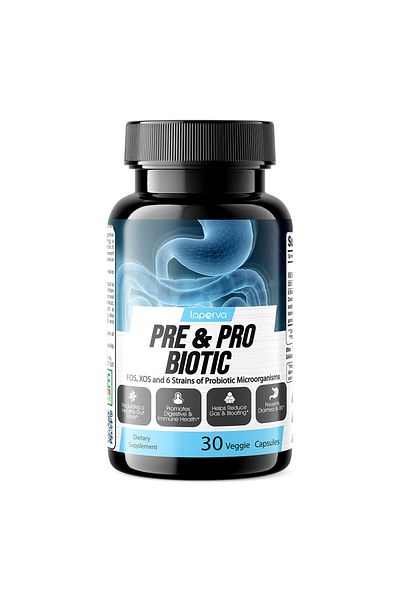 Laperva Pre & Pro Biotic, 30 Veggie Capsules,prevents & Ibs, Regulates A Healthy Gut Flora.