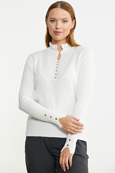 Sementa Metal Button Detailed Knitwear Sweater - Bone