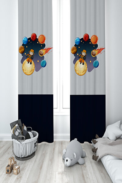 MEKTA HOME CAMERA PENTRU BEBEȘI ȘI COPII Astronaut Băiat și Planetă Cortina d...