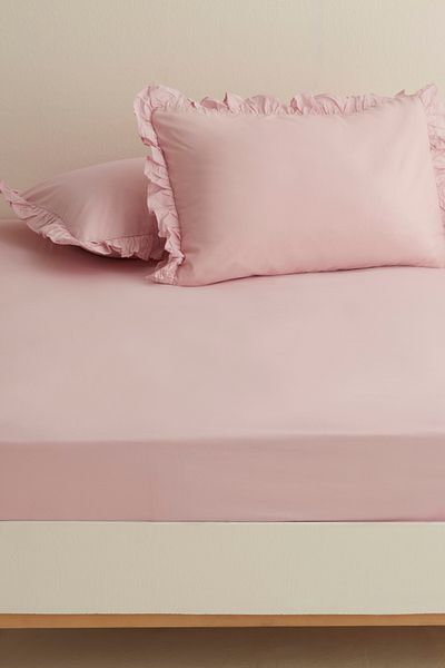 Karaca Home Μονό Basic 100% βαμβακερό επίπεδο σεντόνι - πούδρα